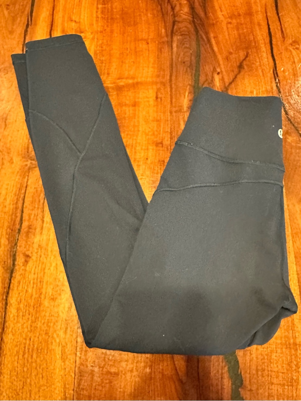 Lululemon Navy Blue Cropped Leggings Size 4 High Rise Side Pocket Yoga Pants